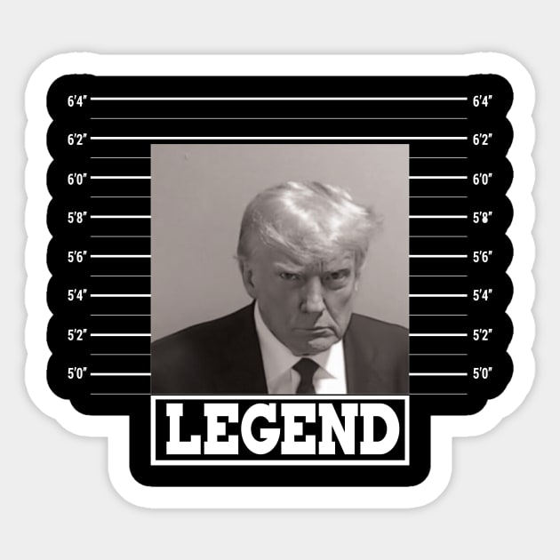 Trump Mugshot President Legend Sticker by Imou designs